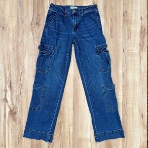 Ashley Mason Denim Cargo Jeans with side pockets Size 3